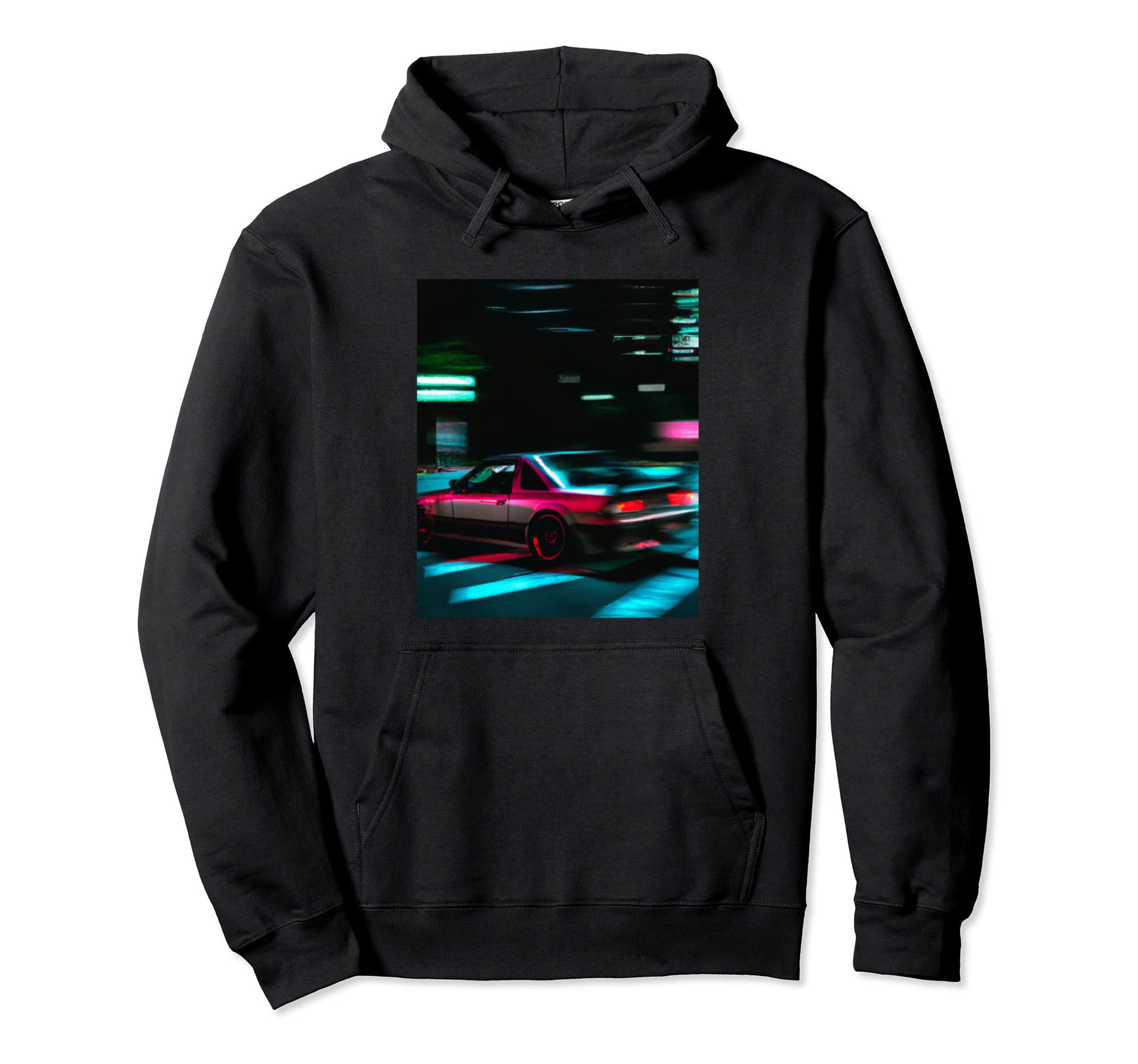 Vaporwave Car Synthwave City Hoodie - Casual Everyday Wear for Adults - T-Shirt, Sweatshirt, Hoodie