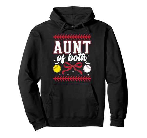 Aunt Both Coquette Baseball Softball Aunt Hoodie - Custom Art Print Unisex - T-Shirt, Sweatshirt, Hoodie