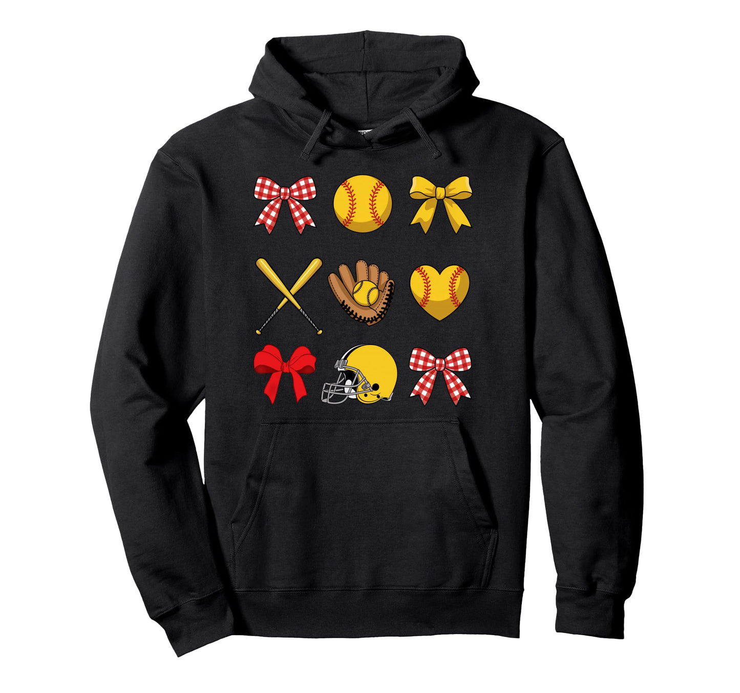 Softball Coquette Bow Softball Mom Hoodie - Custom Art Print Unisex - T-Shirt, Sweatshirt, Hoodie