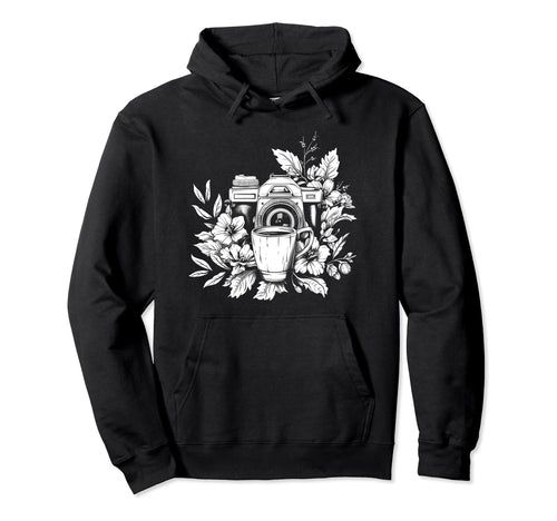Photographer Coffee Camera Flowers Hoodie - Unique Graphic Unisex - T-Shirt, Sweatshirt, Hoodie