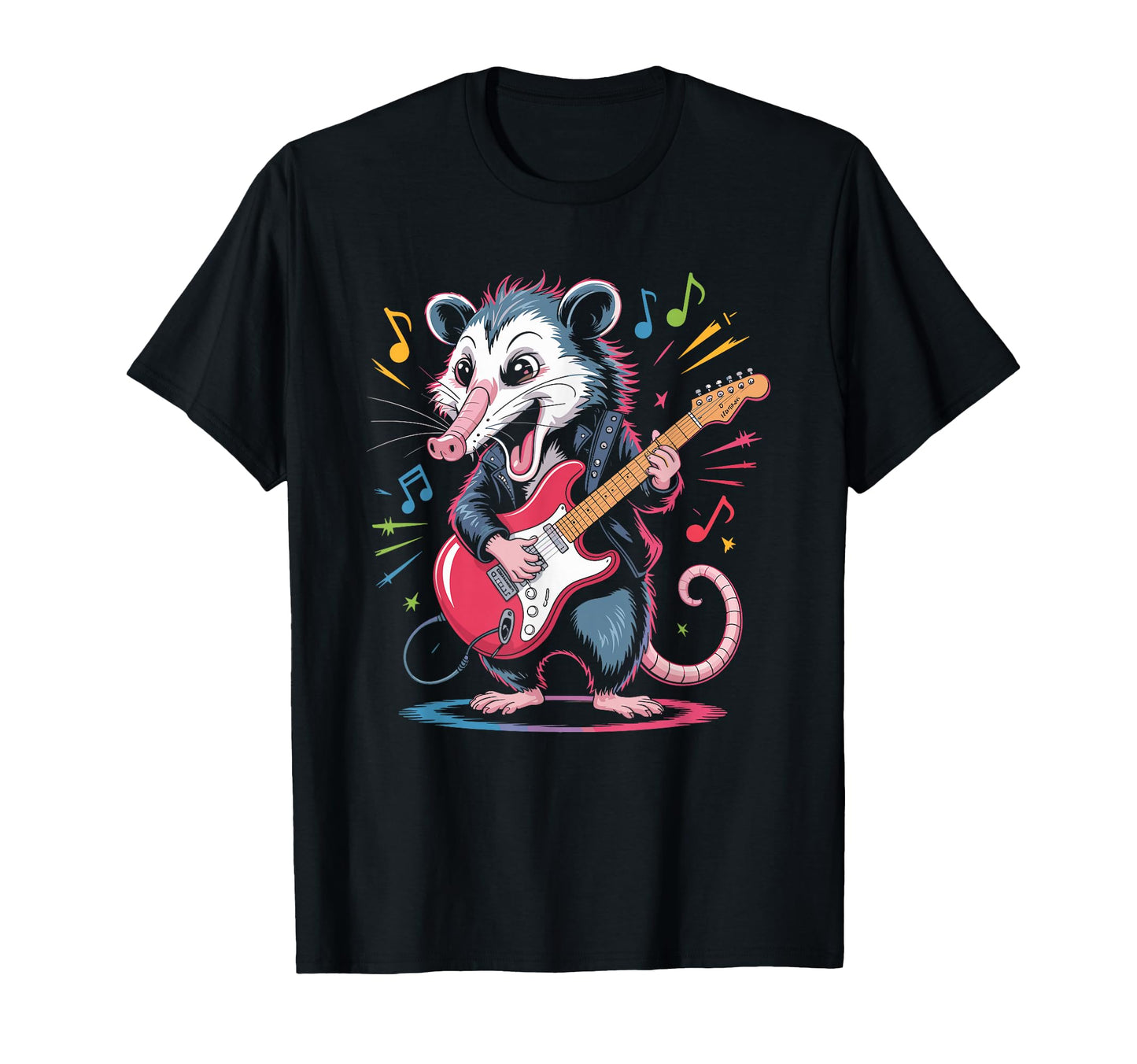 Possum Playing Electric Guitar Funny T-Shirt - Streetwear Style Unisex - T-Shirt, Sweatshirt, Hoodie