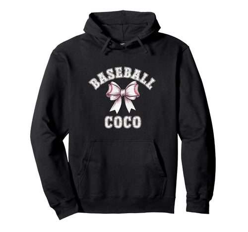 Coquette Baseball Coco Bow Game Day Hoodie - Unique Graphic Unisex - T-Shirt, Sweatshirt, Hoodie
