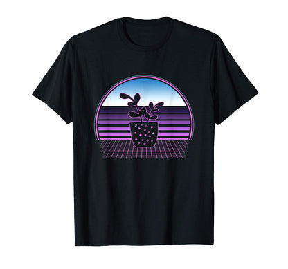 Plant Lover 80S Vaporwave Aesthetic T-Shirt - Novelty Apparel Unisex - T-Shirt, Sweatshirt, Hoodie