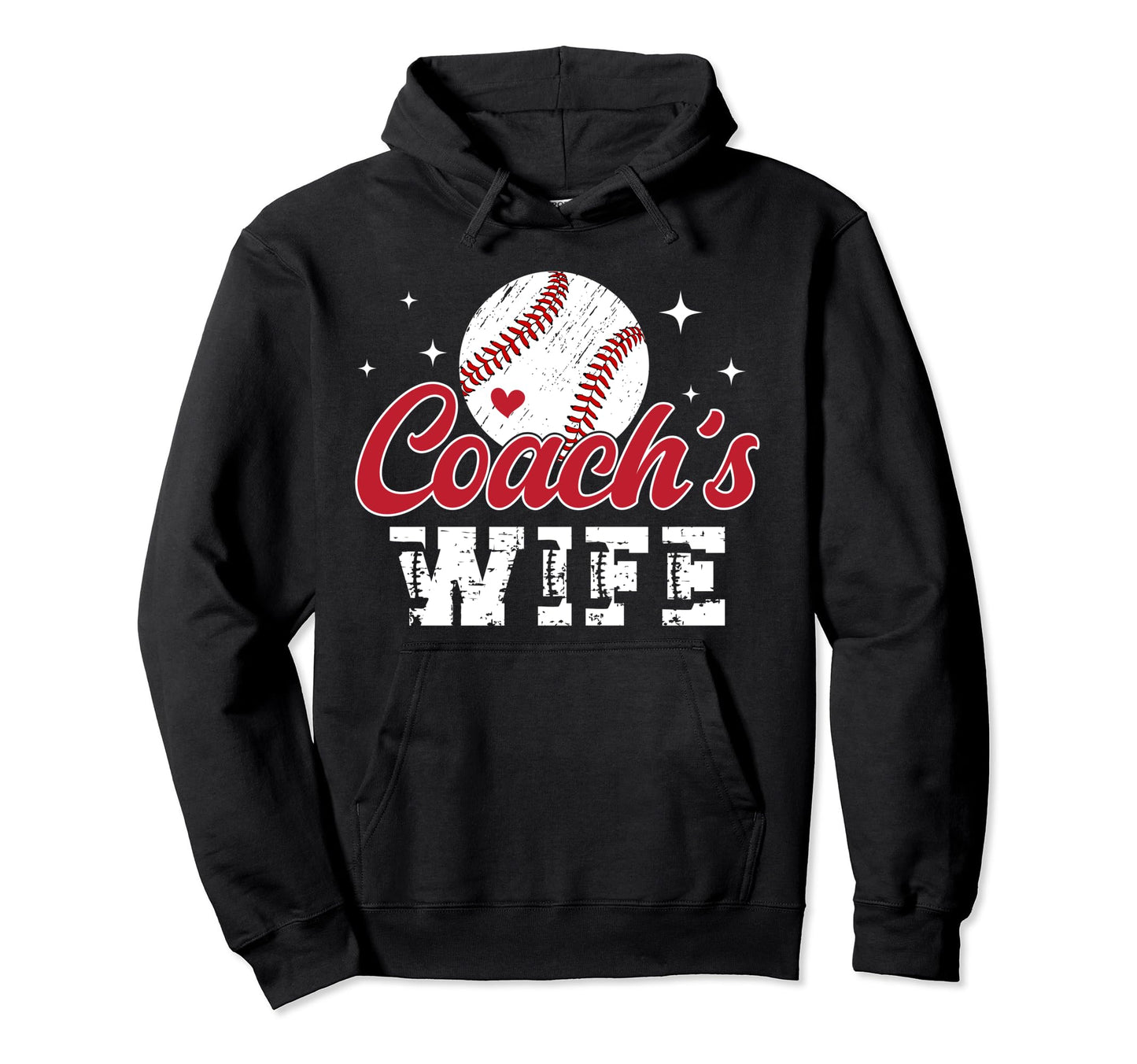 Baseball Coachs Wife Leopard Wife Hoodie - Casual Everyday Wear Men Women - T-Shirt, Sweatshirt, Hoodie