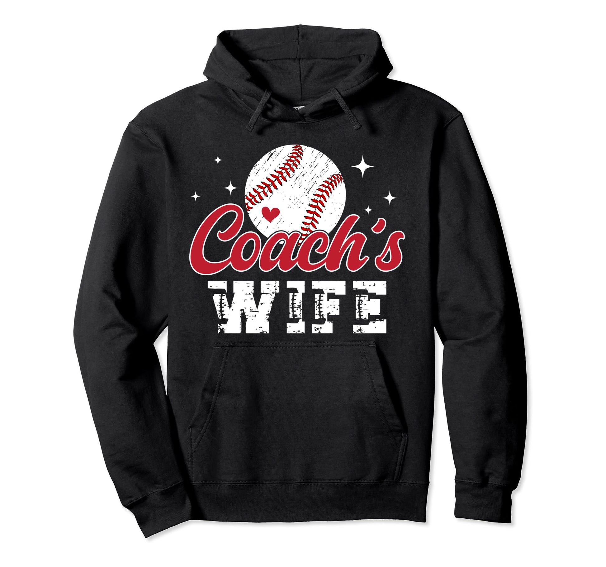Baseball Coachs Wife Leopard Wife Hoodie - Casual Everyday Wear Men Women - T-Shirt, Sweatshirt, Hoodie