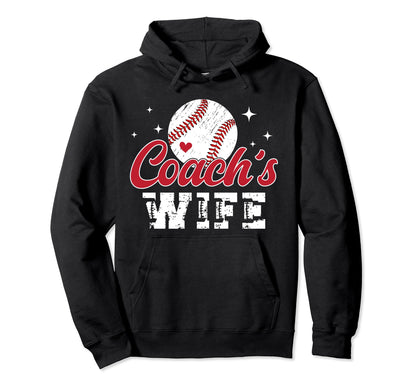 Baseball Coachs Wife Leopard Wife Hoodie - Casual Everyday Wear Men Women - T-Shirt, Sweatshirt, Hoodie