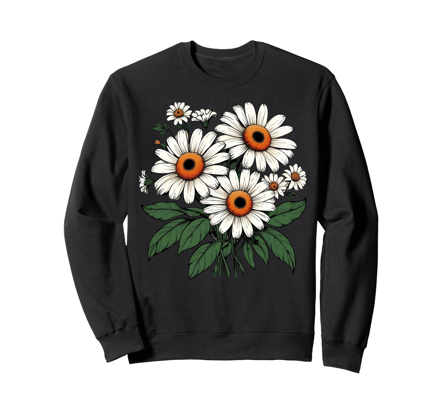 Daisies Wildflower Botanical Sweatshirt - Custom Art Print for Adults - T-Shirt, Sweatshirt, Hoodie