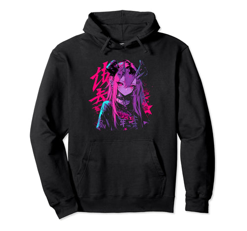 Goth Grunge Demon Anime Waifu Horror Alt Hoodie - Unique Graphic Men Women - T-Shirt, Sweatshirt, Hoodie