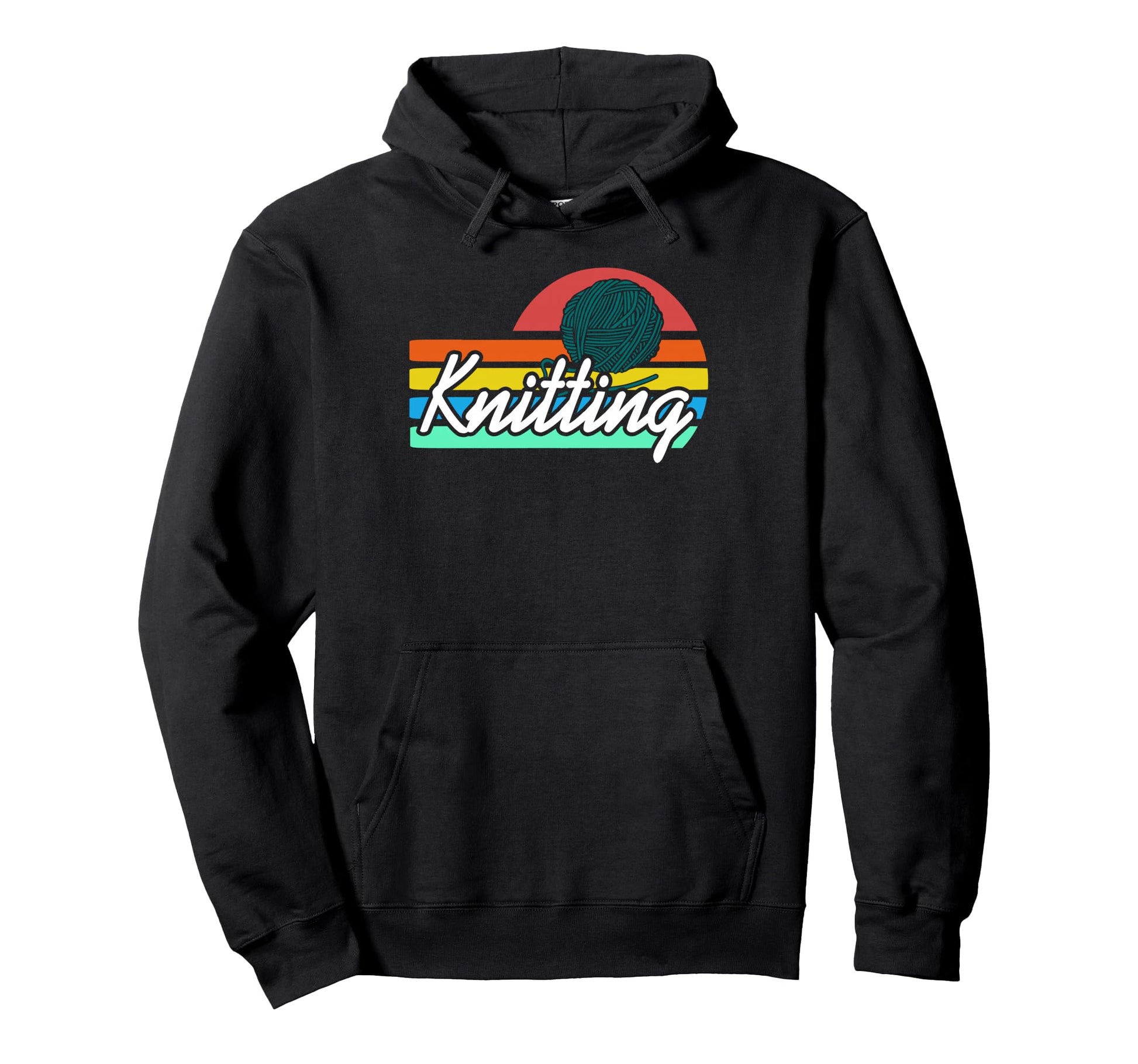 Knitting Yarn Ball Rainbow Fiber Hobby Hoodie - Streetwear Style for Adults - T-Shirt, Sweatshirt, Hoodie