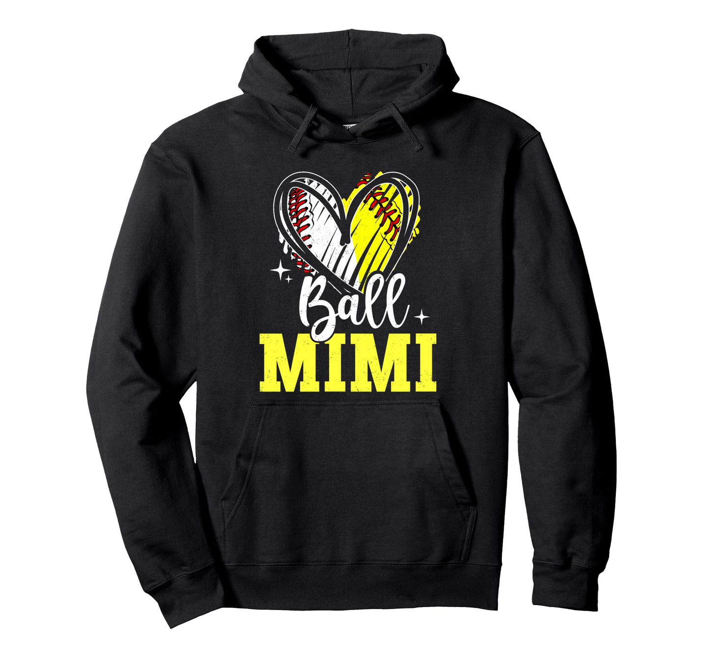 Ball Mimi Softball Baseball Grandma Hoodie - Novelty Apparel Men Women - T-Shirt, Sweatshirt, Hoodie