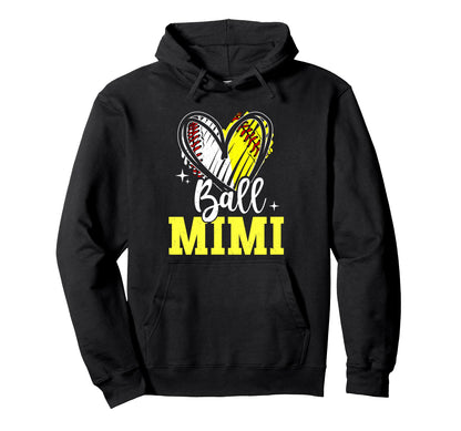 Ball Mimi Softball Baseball Grandma Hoodie - Novelty Apparel Men Women - T-Shirt, Sweatshirt, Hoodie
