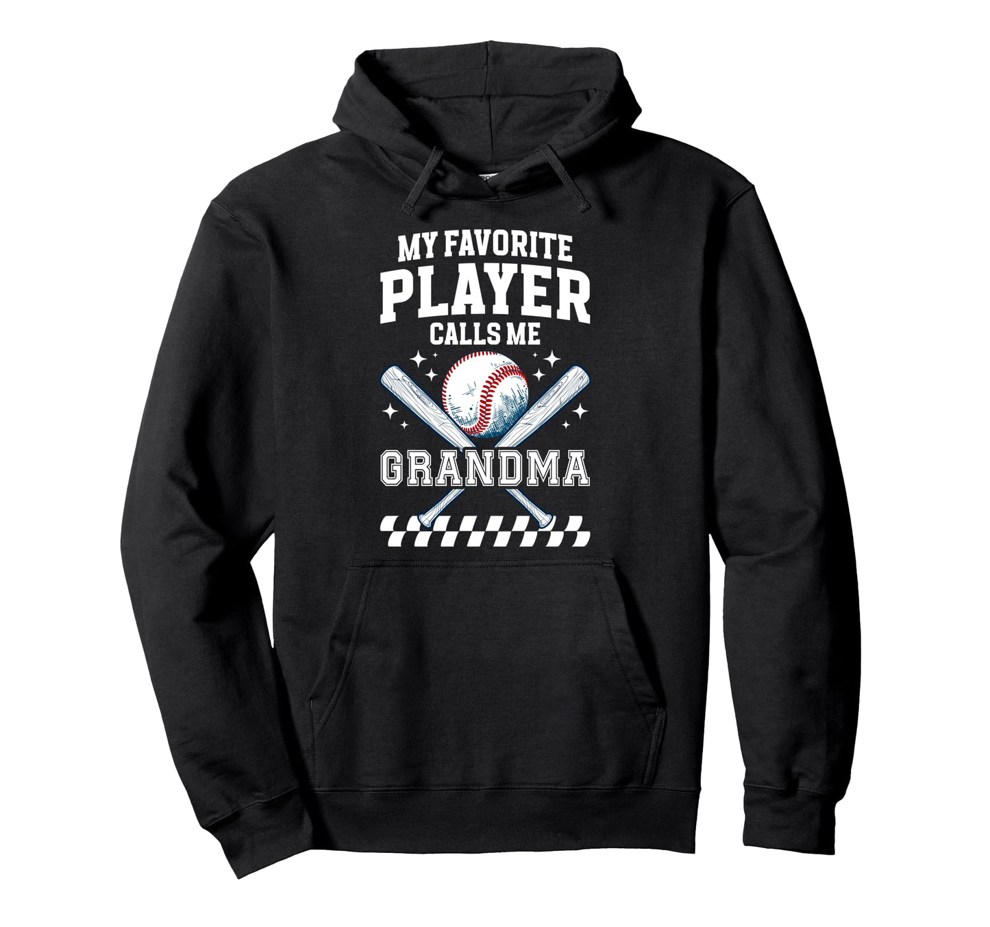 Proud Baseball Grandma Baseball Hoodie - Fun Novelty Design for Adults - T-Shirt, Sweatshirt, Hoodie