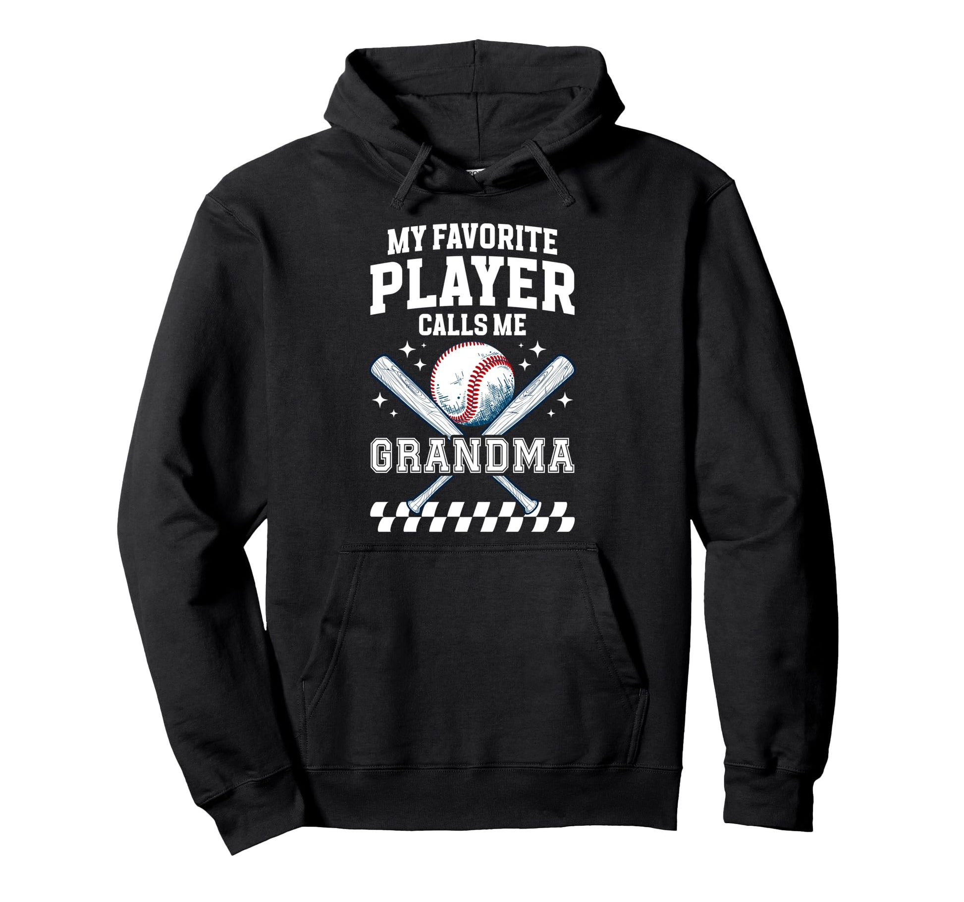 Proud Baseball Grandma Baseball Hoodie - Fun Novelty Design for Adults - T-Shirt, Sweatshirt, Hoodie