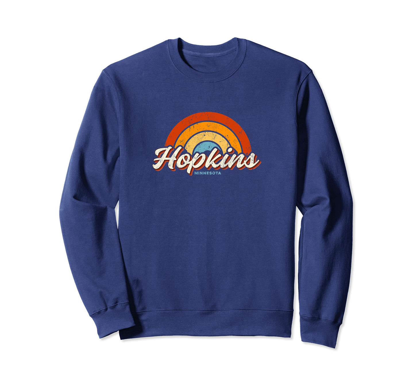 Hopkins Minnesota Mn Rainbow 70S Sweatshirt - Custom Art Print for Adults - T-Shirt, Sweatshirt, Hoodie