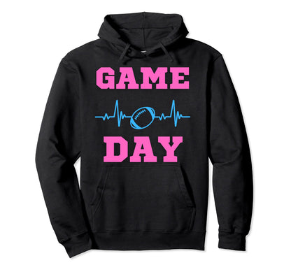Game Day American Football Ekg Hoodie - Casual Everyday Wear Men Women - T-Shirt, Sweatshirt, Hoodie