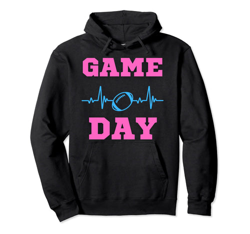 Game Day American Football Ekg Hoodie - Casual Everyday Wear Men Women - T-Shirt, Sweatshirt, Hoodie