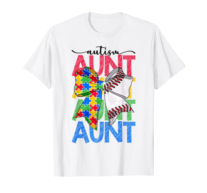 Autism Aunt Autism Awareness Coquette T-Shirt - Trendy Graphic Men Women - T-Shirt, Sweatshirt, Hoodie