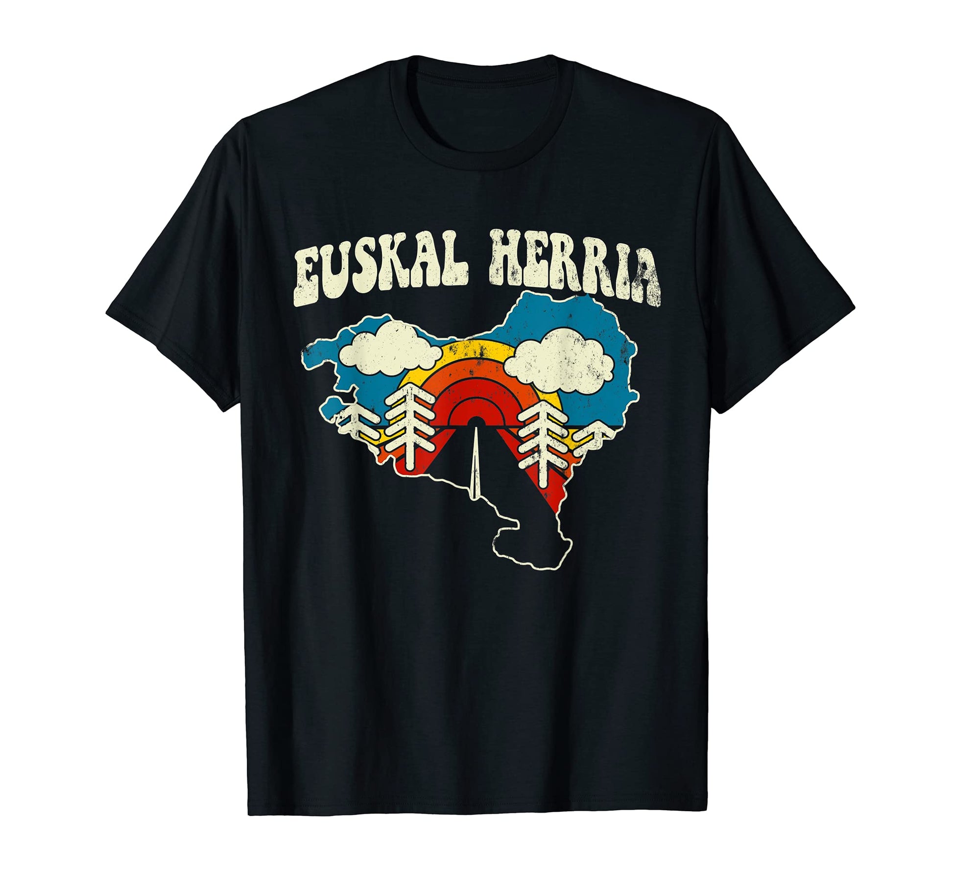 Basque Country Spain France Rainbow 70S T-Shirt - Custom Art Print Unisex - T-Shirt, Sweatshirt, Hoodie