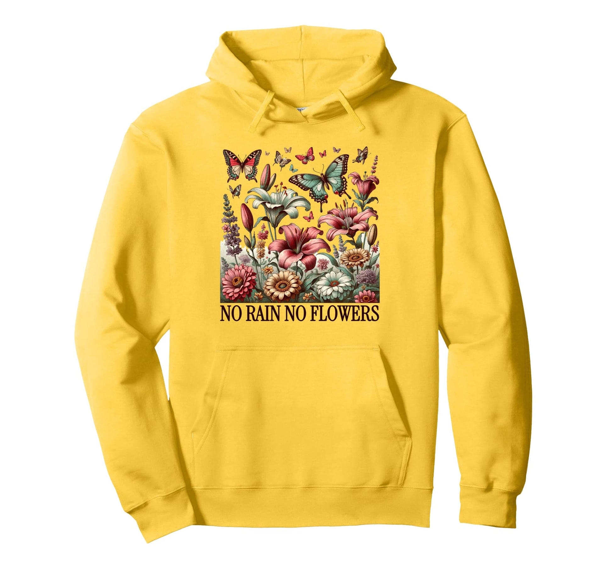 Flowers Womens Spring Tops Butterfly Boho Hoodie - Novelty Apparel Unisex - T-Shirt, Sweatshirt, Hoodie