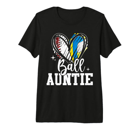 Ball Auntie Baseball Volleyball Auntie T-Shirt - Graphic Print Men Women - T-Shirt, Sweatshirt, Hoodie