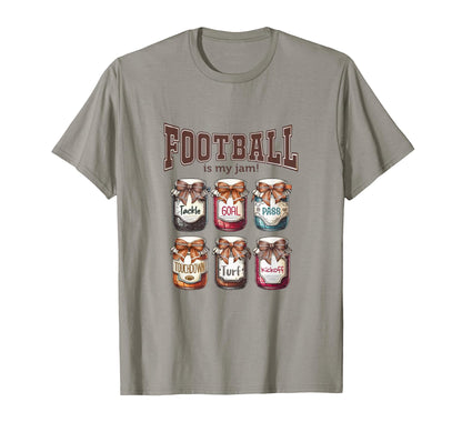 Football Is My Jam Football Mom Game Day T-Shirt - Unique Graphic Unisex - T-Shirt, Sweatshirt, Hoodie