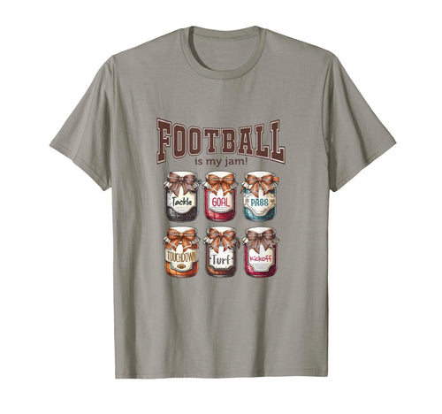 Football Is My Jam Football Mom Game Day T-Shirt - Unique Graphic Unisex - T-Shirt, Sweatshirt, Hoodie