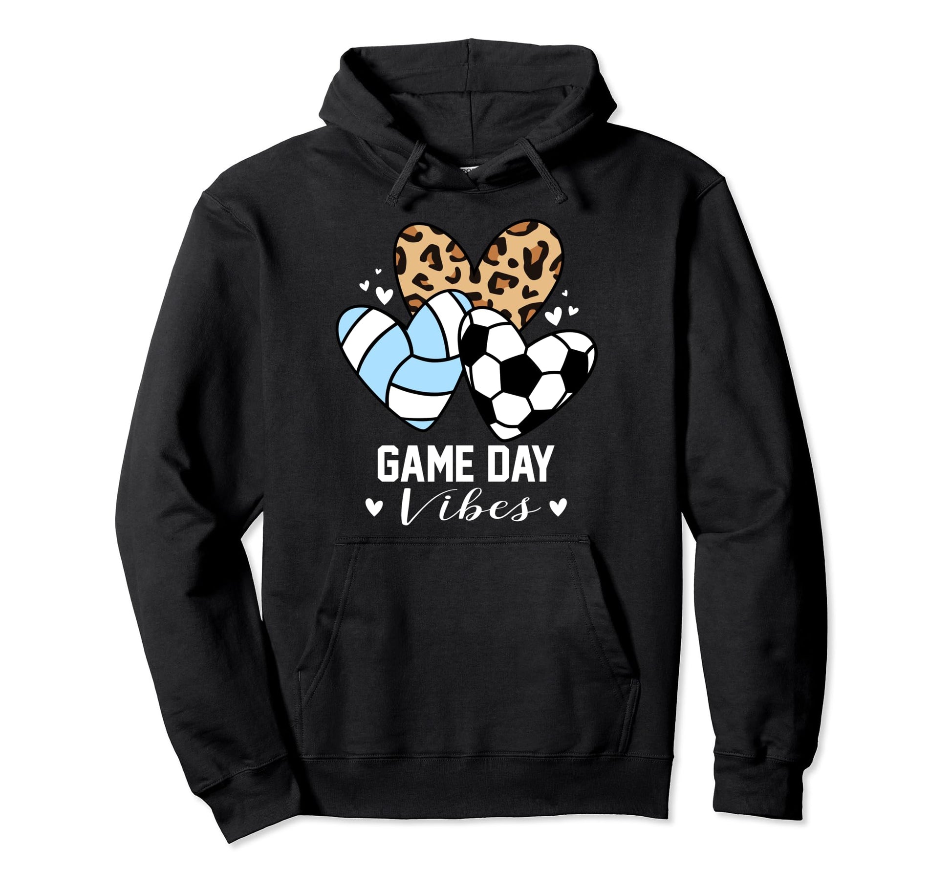 Game Day Vibes Funny Soccer Volleyball Hoodie - Graphic Print for Adults - T-Shirt, Sweatshirt, Hoodie