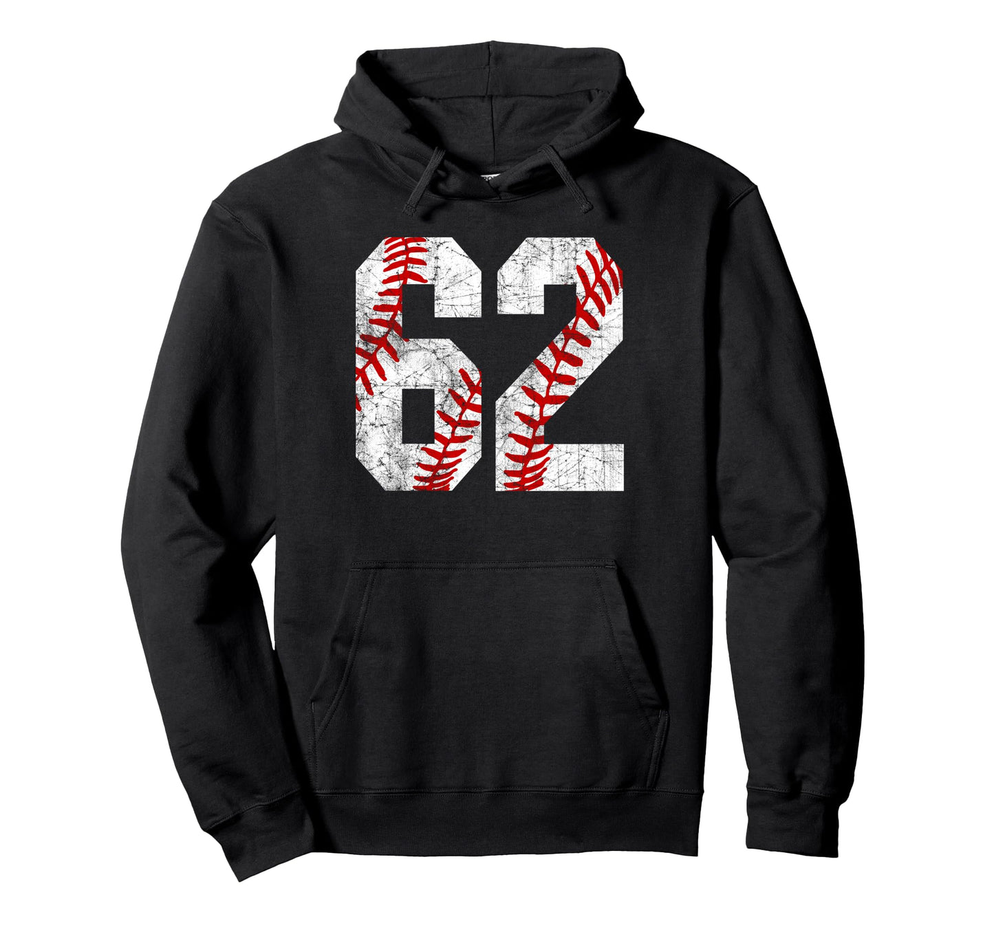 Distressed Baseball Number 62 Jersey Hoodie - Aesthetic Graphic Unisex - T-Shirt, Sweatshirt, Hoodie