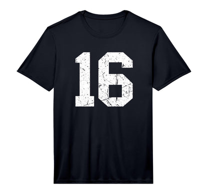 Number 16 White Sports Team Varsity T-Shirt - Graphic Print for Adults - T-Shirt, Sweatshirt, Hoodie