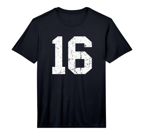 Number 16 White Sports Team Varsity T-Shirt - Graphic Print for Adults - T-Shirt, Sweatshirt, Hoodie