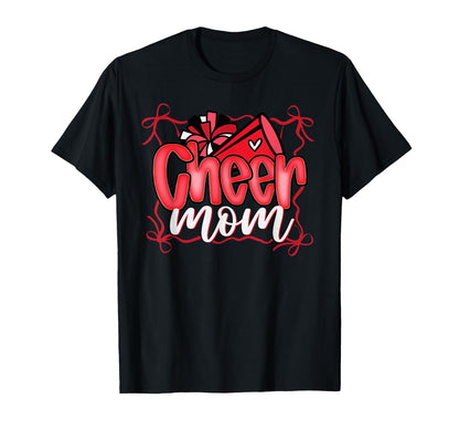 Coquette Pom Poms Bow Cheer Mom Mama T-Shirt - Unique Graphic for Adults - T-Shirt, Sweatshirt, Hoodie