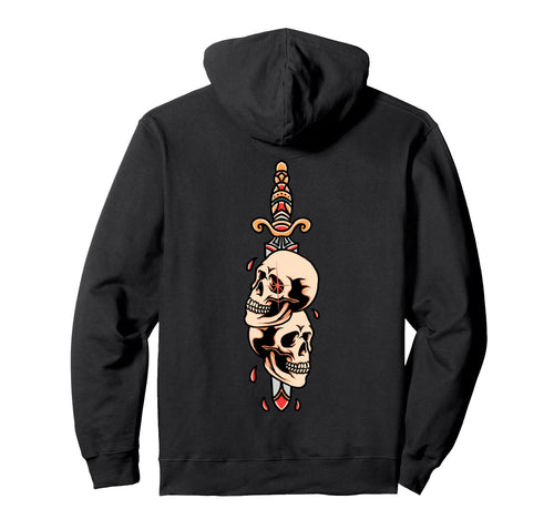Sword Skulls Backprint Sad Aesthetic Hoodie - Fun Novelty Design Unisex - T-Shirt, Sweatshirt, Hoodie