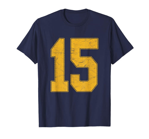 Number 15 Numbered Uniform Sports Team T-Shirt - Graphic Print for Adults - T-Shirt, Sweatshirt, Hoodie