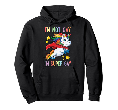 Lgbtq Unicorn Super Gay Pride Lgbt Ally Hoodie - Aesthetic Graphic Unisex - T-Shirt, Sweatshirt, Hoodie