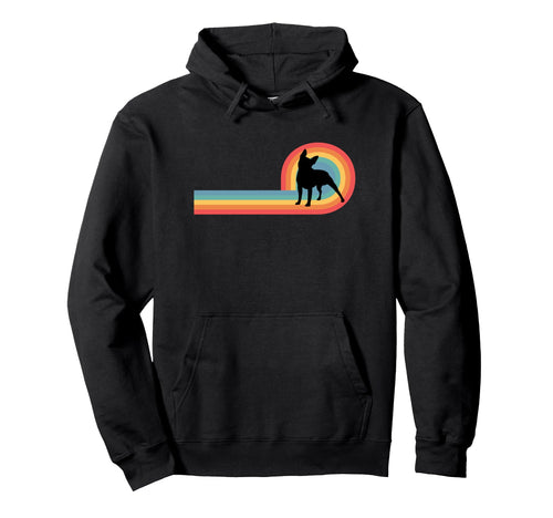 Boston Terrier Bostie 70S Rainbow Dog Hoodie - Minimalist Print Men Women - T-Shirt, Sweatshirt, Hoodie