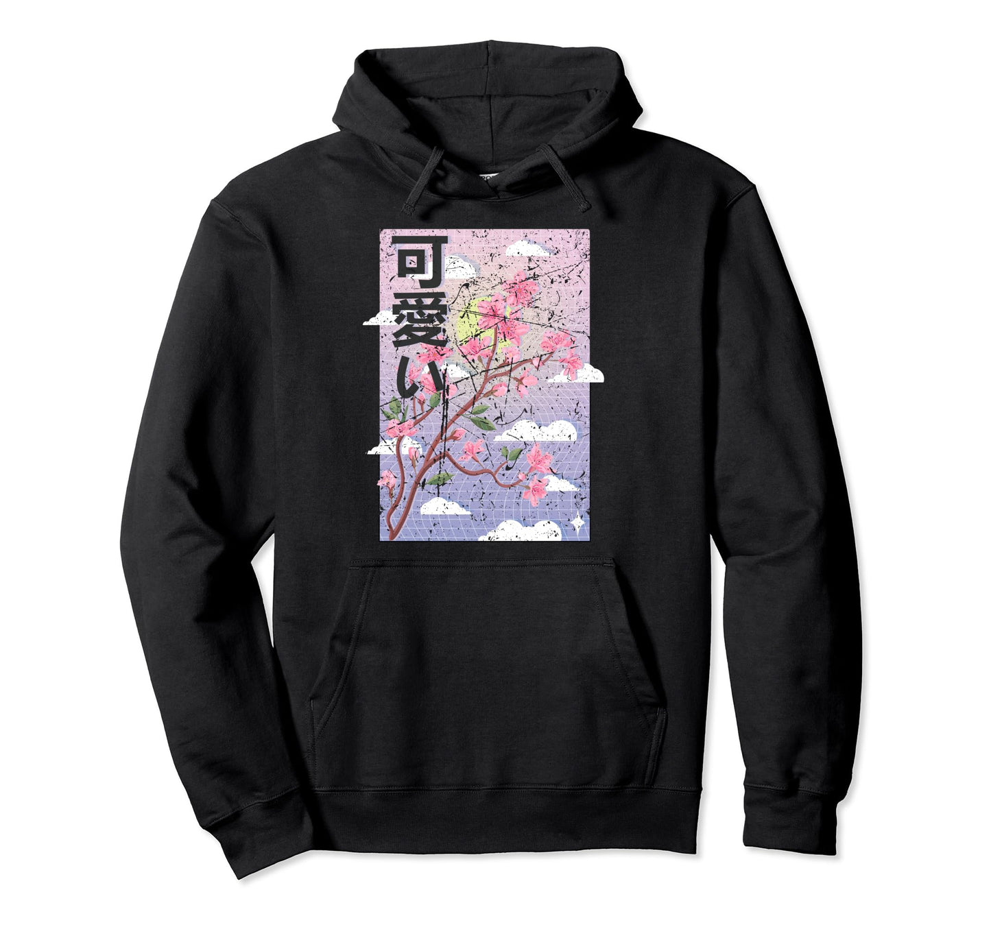 90S Tokyo Art Grunge Japanese Cherry Hoodie - Graphic Print Men Women - T-Shirt, Sweatshirt, Hoodie