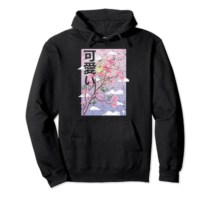90S Tokyo Art Grunge Japanese Cherry Hoodie - Graphic Print Men Women - T-Shirt, Sweatshirt, Hoodie