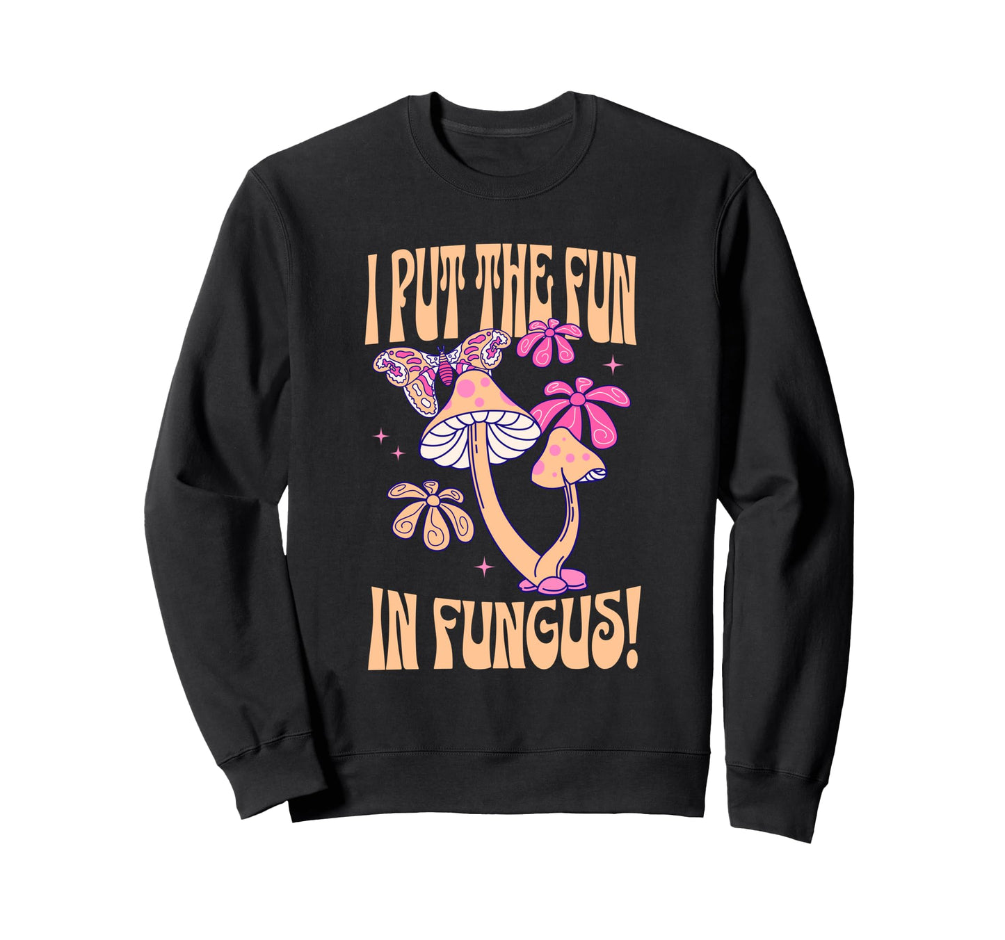 Funny Mushroom Lover Groovy Boho Sweatshirt - Graphic Print for Adults - T-Shirt, Sweatshirt, Hoodie