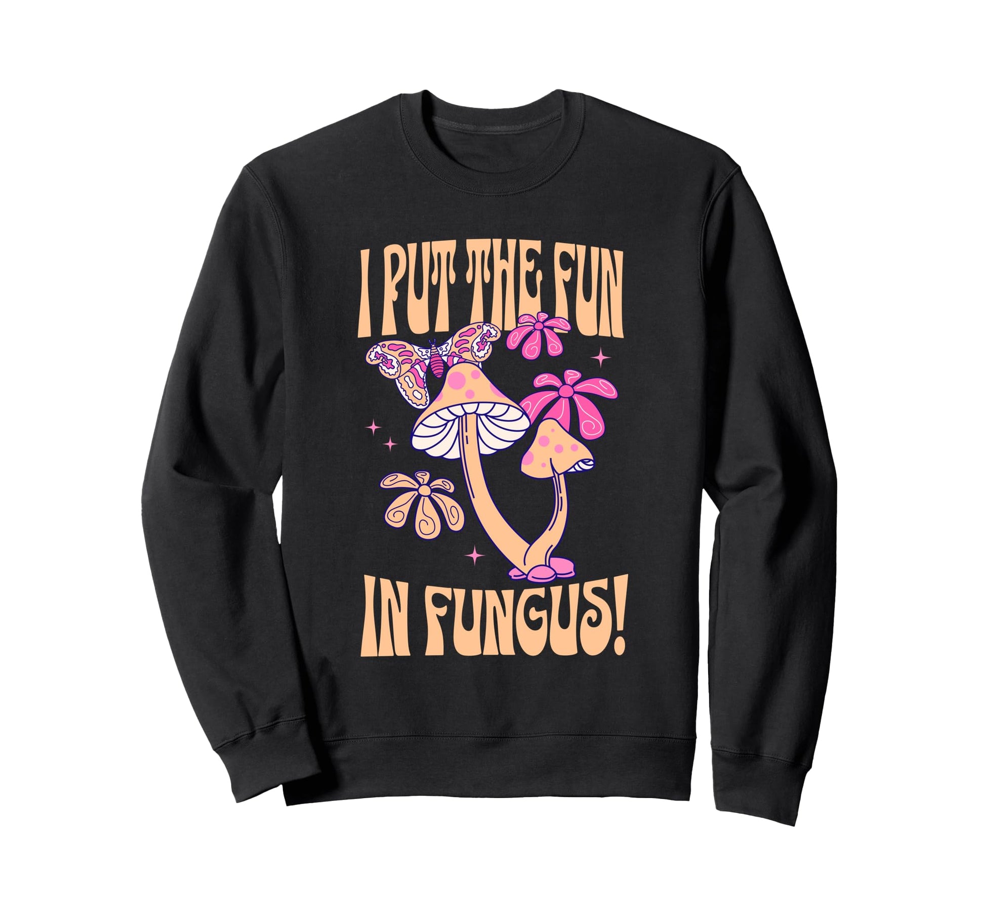 Funny Mushroom Lover Groovy Boho Sweatshirt - Graphic Print for Adults - T-Shirt, Sweatshirt, Hoodie