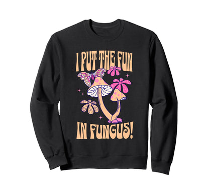 Funny Mushroom Lover Groovy Boho Sweatshirt - Graphic Print for Adults - T-Shirt, Sweatshirt, Hoodie