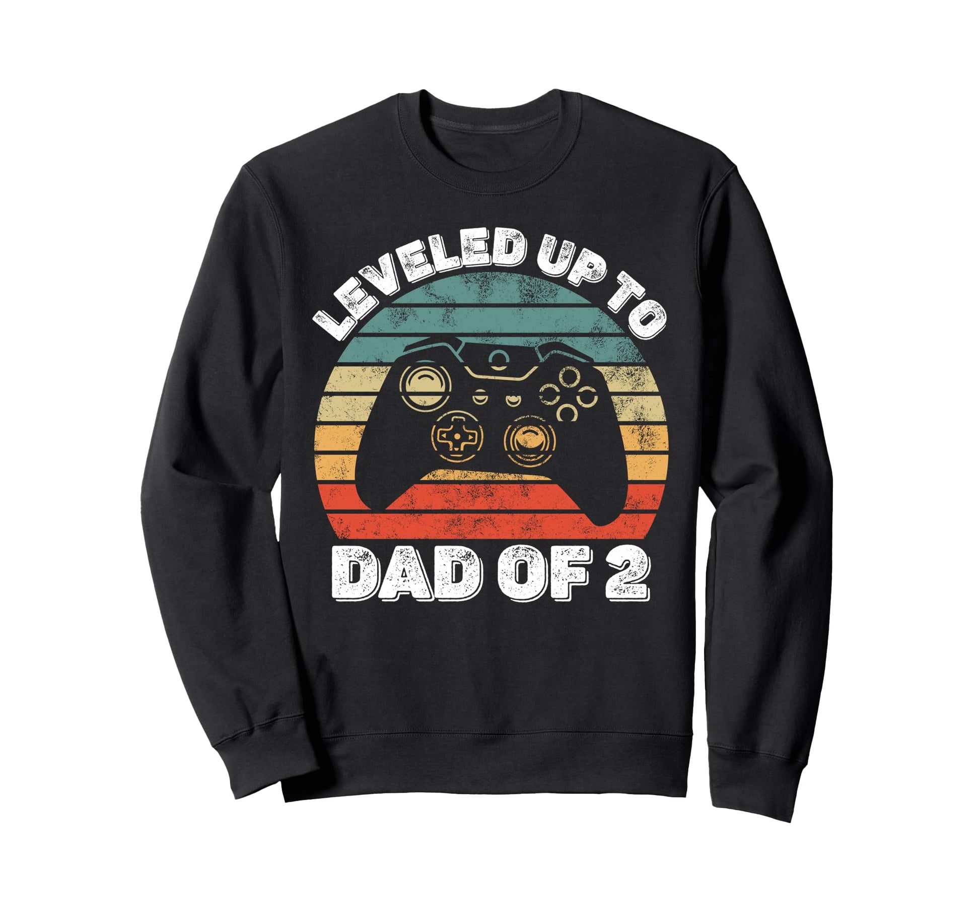 Leveled Up To Dad 2 Gamer Sweatshirt - Minimalist Print Men Women - T-Shirt, Sweatshirt, Hoodie