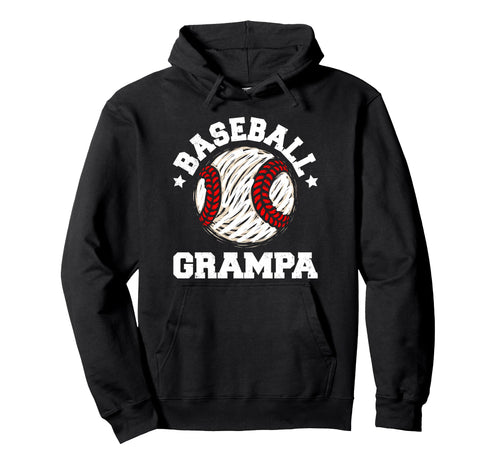 Baseball Grampa Distressed Funny Hoodie - Novelty Apparel for Adults - T-Shirt, Sweatshirt, Hoodie