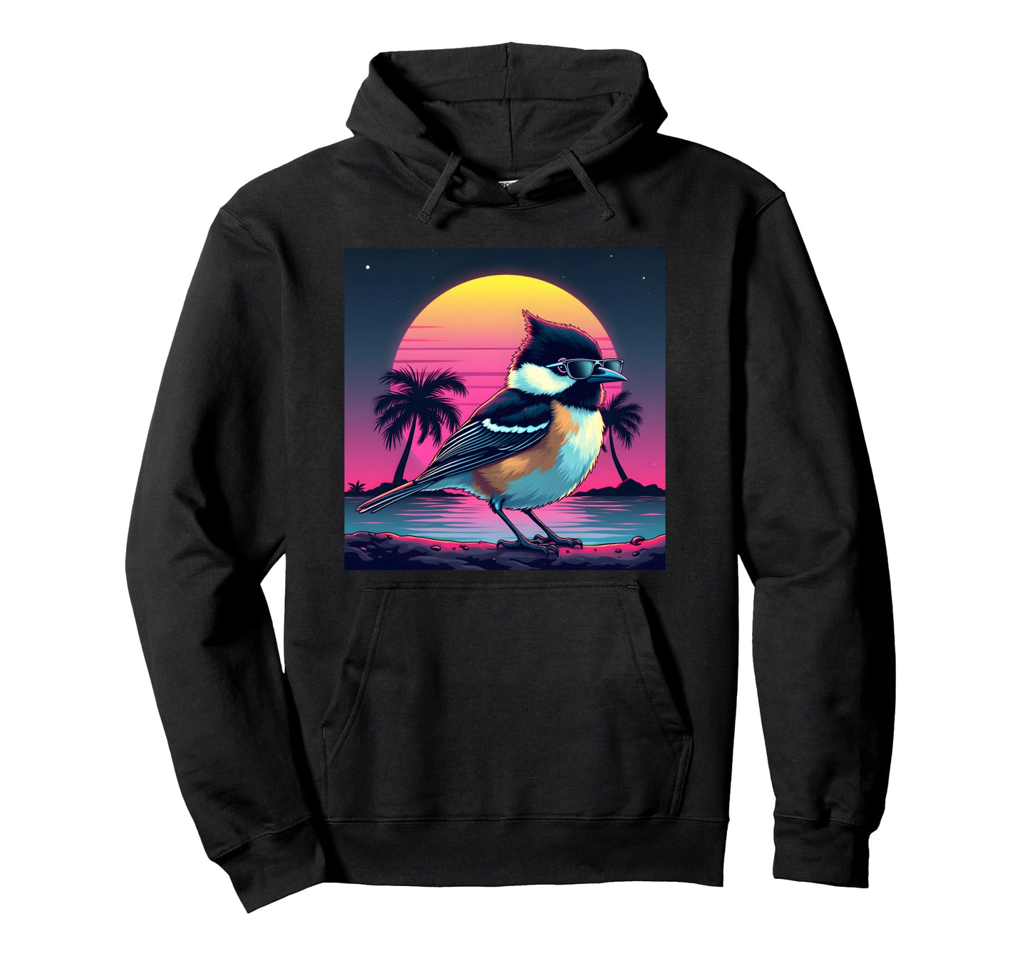 Black Capped Chickadee Bird Hoodie - Aesthetic Graphic Men Women - T-Shirt, Sweatshirt, Hoodie