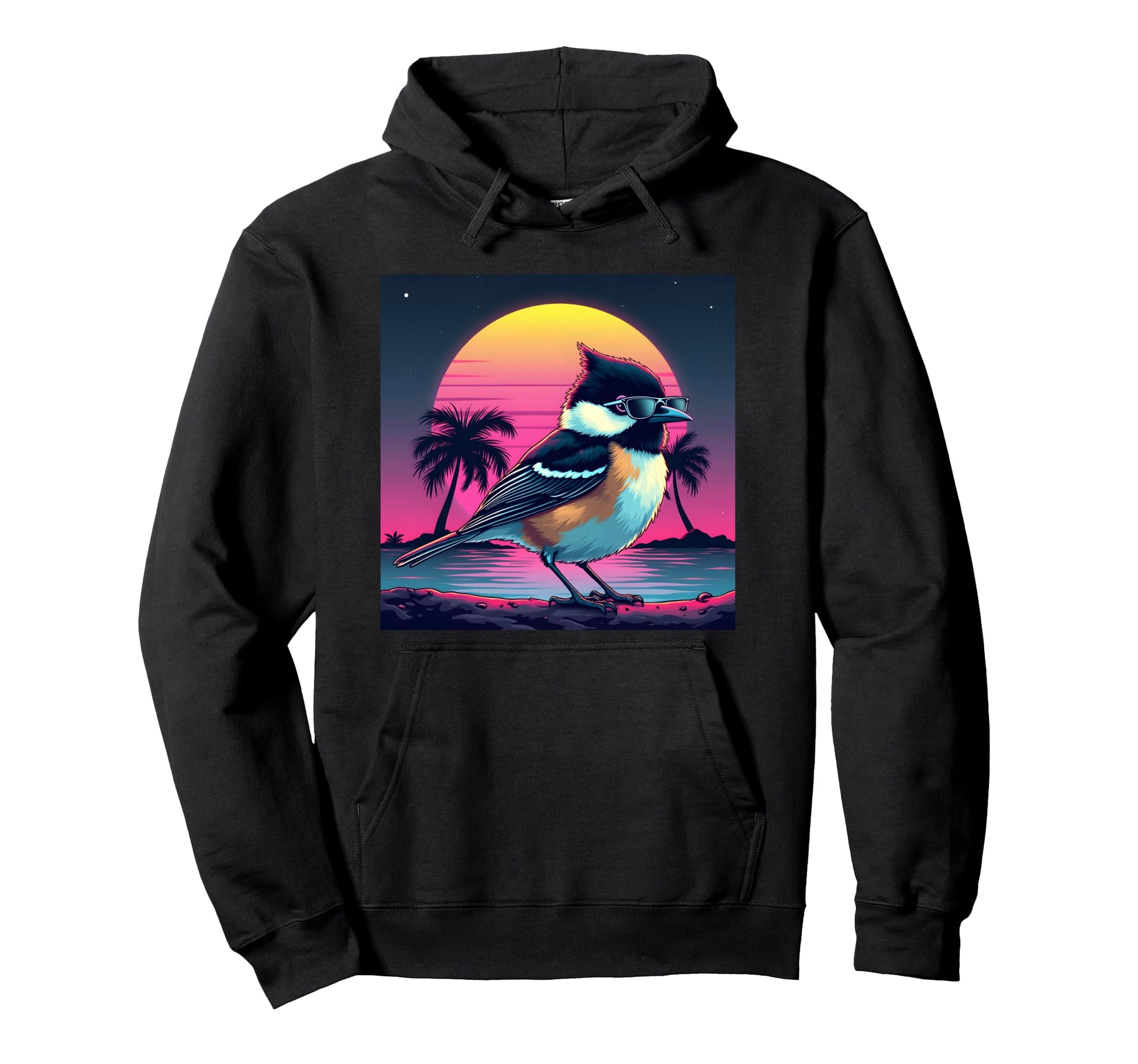 Black Capped Chickadee Bird Hoodie - Aesthetic Graphic Men Women - T-Shirt, Sweatshirt, Hoodie