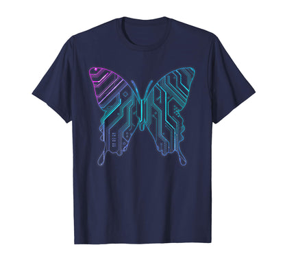 Cyber Aesthetic Butterfly Futurism T-Shirt - Minimalist Print for Adults - T-Shirt, Sweatshirt, Hoodie