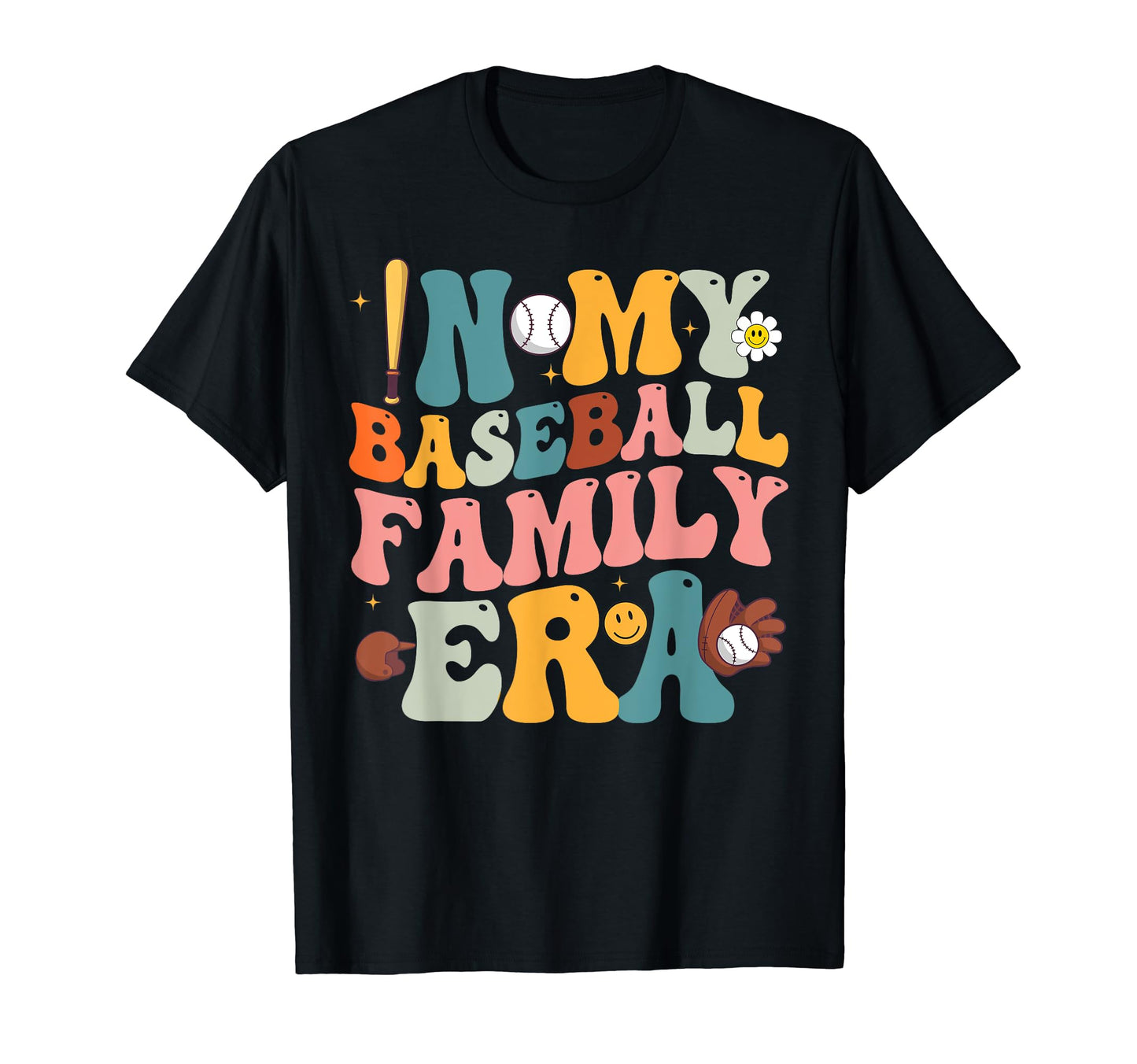 Groovy My Baseball Family Era Matching T-Shirt - Trendy Graphic for Adults - T-Shirt, Sweatshirt, Hoodie