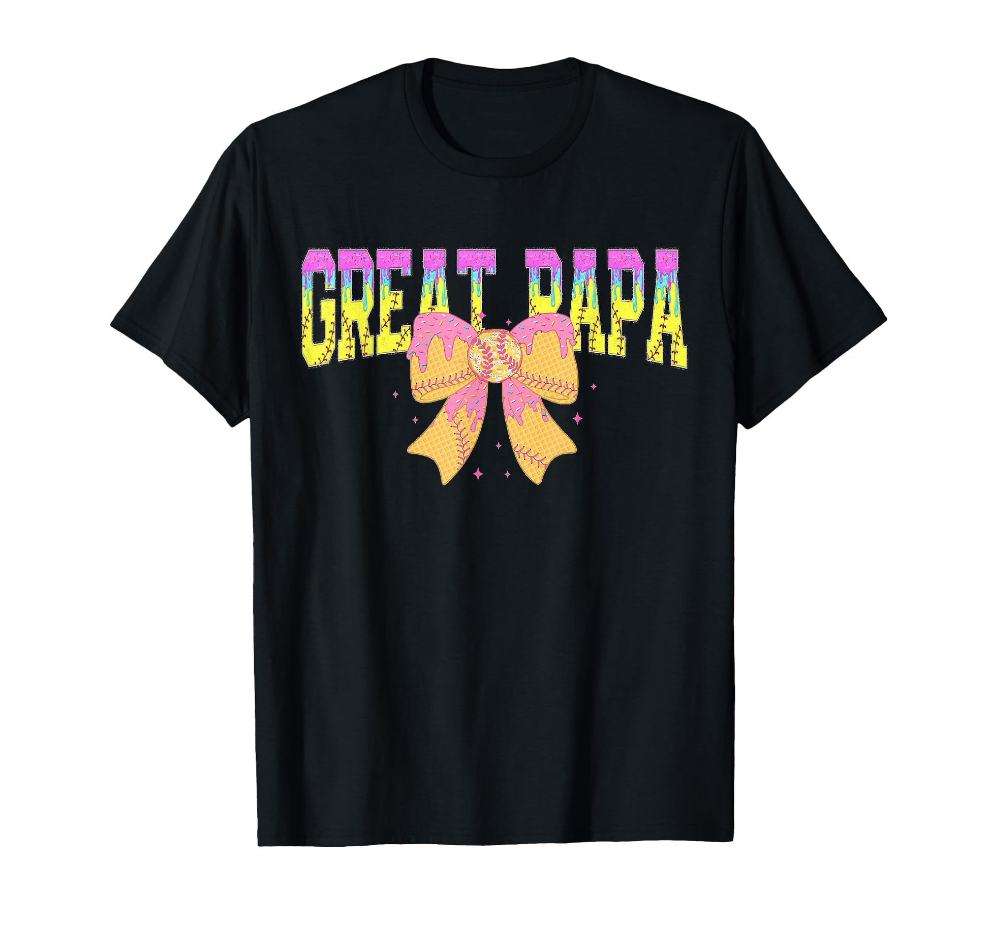 Softball Great Papa Ice Cream Drip T-Shirt - Fun Novelty Design for Adults - T-Shirt, Sweatshirt, Hoodie