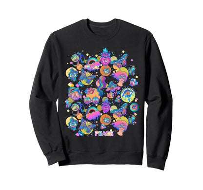 Rainbow Butterfly Y2K Collage Sweatshirt - Fun Novelty Design for Adults - T-Shirt, Sweatshirt, Hoodie