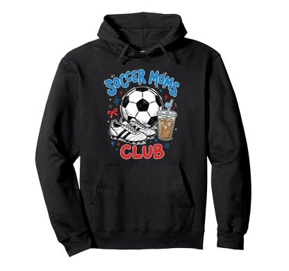 Soccer Moms Club Iced Coffee Cleats Hoodie - Unique Graphic Men Women - T-Shirt, Sweatshirt, Hoodie