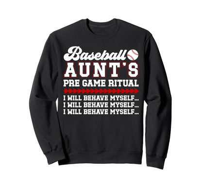 Baseball Aunt Funny Aunt Baseball Sweatshirt - Minimalist Print Unisex - T-Shirt, Sweatshirt, Hoodie